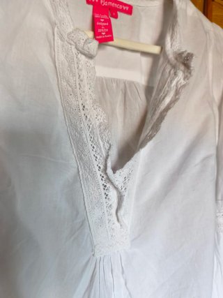 Blusa Flamenco Blanca Talla S