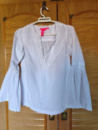 Blusa Flamenco Blanca Talla S