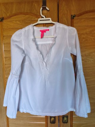 Blusa Flamenco Blanca Talla S