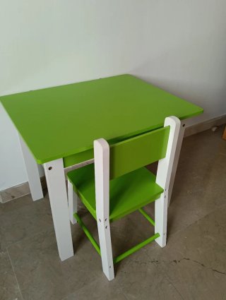 Mesa y Silla Infantil Verde