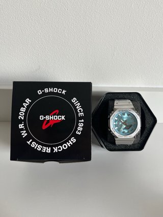 Reloj Plata y Azul
