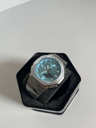 Reloj Plata y Azul