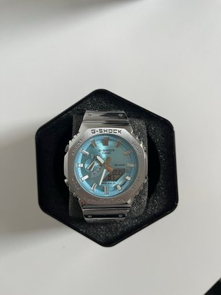 Reloj Plata y Azul
