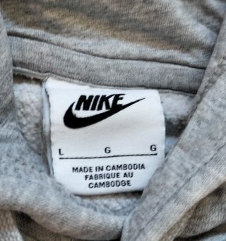 Sudadera Nike Gris Logo Cinta Talla L