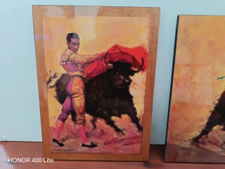 2 Retratos Taurinos sobre Tabla Lacados