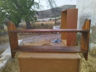 Estantería madera antigua encerada largo 98,alto49