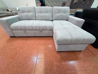 Sofá Cama Beige/Gris Tela
