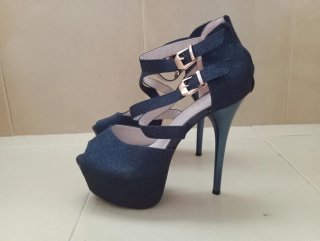Sandalias de tacón y plataforma Azul marino