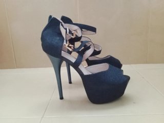 Sandalias de tacón y plataforma Azul marino