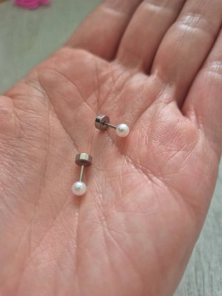 Pendientes perlita bisuteria