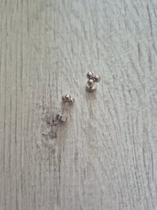 Pendientes 3 bolitas plata