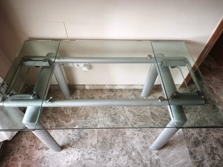 Mesa comedor cristal extensible 140x80 a 2m