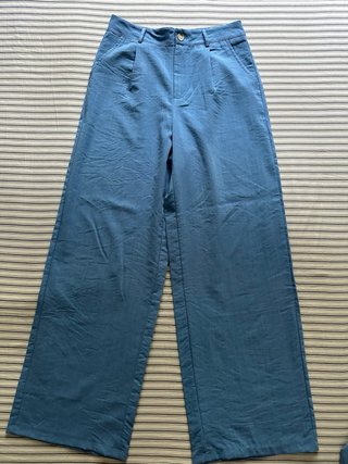 Completo estivo boho blu: pantaloni e gilet