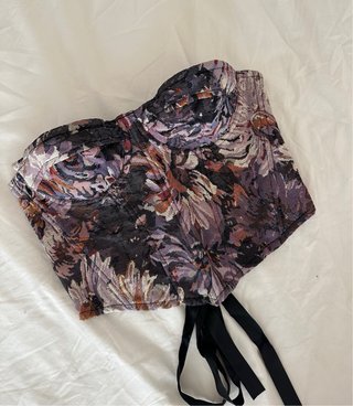 Corsetto crop floreale vintage boho tg 42