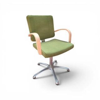 Silla de oficina verde y plateada