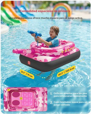 Flotador Piscina Niños Tanque Cañón de Agua