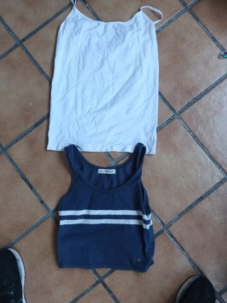 Camiseta Pull&Bear azul y blanca Talla s