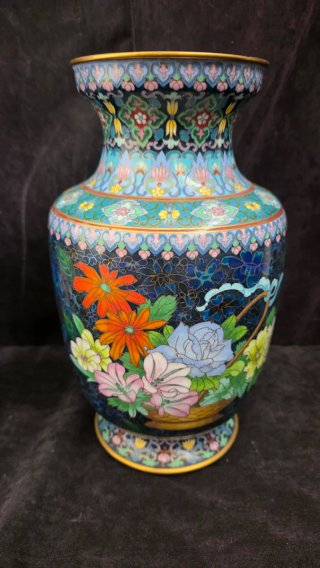 Coppia di vasi cinesi Cloisonné 31x20cm