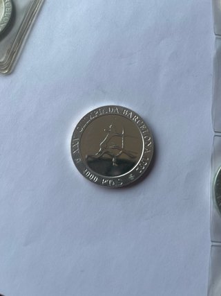 Moneda Plata 2000 PTAS BCN 1990 Arco