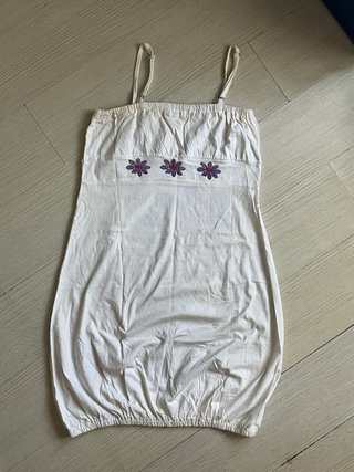 Vestido Desigual Blanco con Flores Multicolor