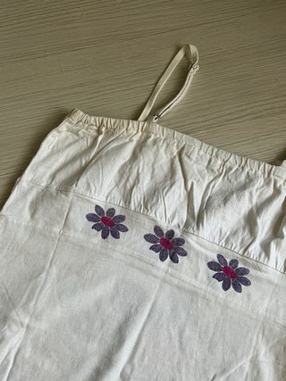 Vestido Desigual Blanco con Flores Multicolor
