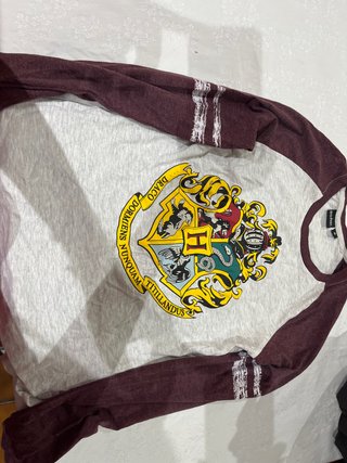 Camiseta Manga Larga Harry Potter Gris/Burdeos