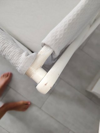 Minicuna madera blanca y gris