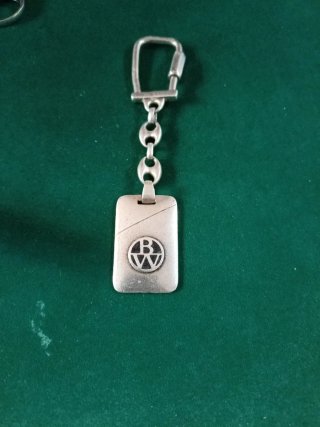 Portachiavi antico in argento sterling B/W