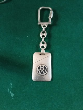 Portachiavi antico in argento sterling B/W