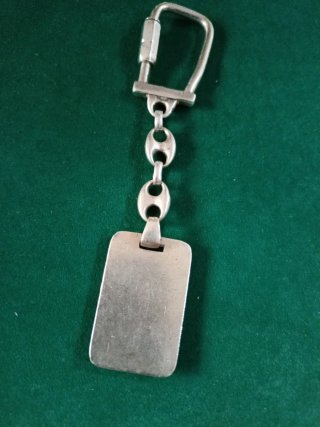 Portachiavi antico in argento sterling B/W