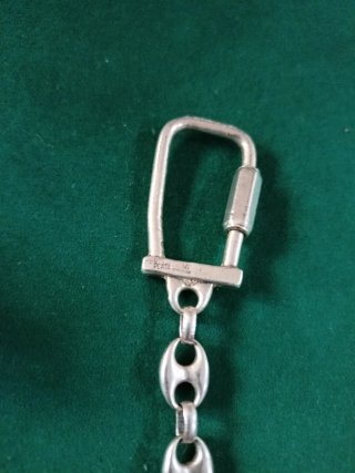 Portachiavi antico in argento sterling B/W