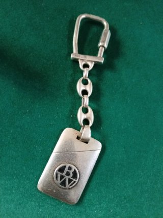 Portachiavi antico in argento sterling B/W