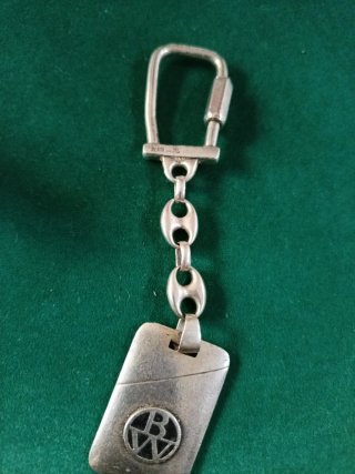 Portachiavi antico in argento sterling B/W