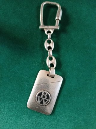 Portachiavi antico in argento sterling B/W