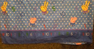 Sábana + funda cojín infantil azul Peppa pig