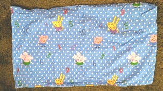 Sábana + funda cojín infantil azul Peppa pig