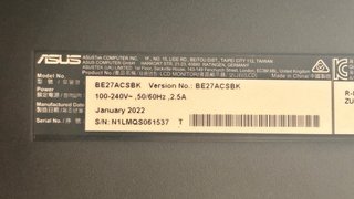 Monitor ASUS BE27 A 27” con Webcam BE27ACSBK
