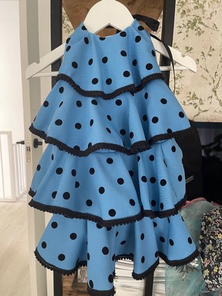 Camisas de Flamenco Niña y mujer Lunares Azul