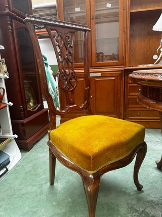 Juego de comedor madera y terciopelo