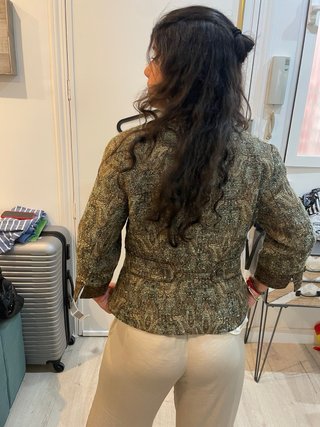 Chaqueta Boho Marrón y Dorado