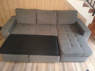 Sofá cama modular gris