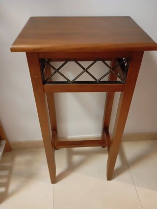 Mesa auxiliar madera y metal