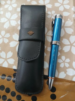 Bolígrafo Harley Davidson Azul + Estuche