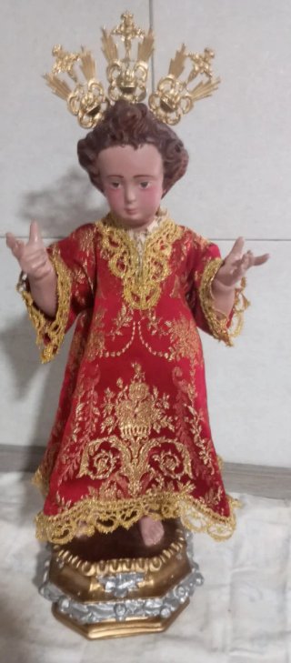 Traje de Niño Jesús Morado y Dorado
