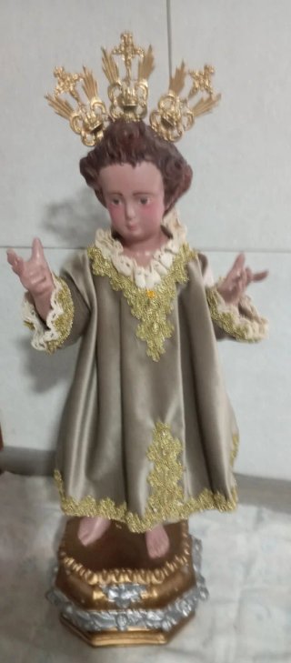 Traje de Niño Jesús Morado y Dorado