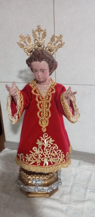 Traje de Niño Jesús Morado y Dorado