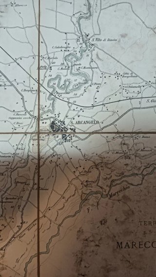 Antica Mappa Marecchia e Fiumicino anno 1888
