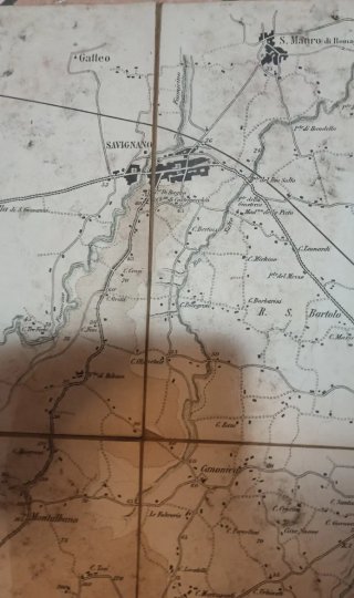 Antica Mappa Marecchia e Fiumicino anno 1888