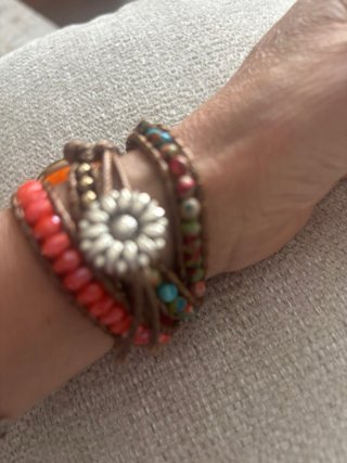 Pulsera envolvente piedra natural naranja