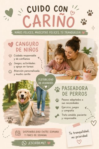 Servicio de canguro y de paseadora de perros